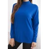 Moteriškas Plus Size megztinis iš viskozės su golfu, mėlynos spalvos