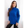Moteriškas Plus Size megztinis iš viskozės su golfu, mėlynos spalvos