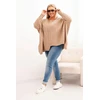 Moteriškas Plus Size megztinis, kapučino spalvos