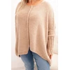Moteriškas Plus Size megztinis, kapučino spalvos