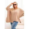 Moteriškas Plus Size megztinis, kapučino spalvos