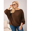 Moteriškas Plus Size megztinis, rudos spalvos