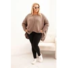 Moteriškas Plus Size megztinis su 70 % akrilo, fango spalvos