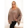 Moteriškas Plus Size megztinis su 70 % akrilo, fango spalvos