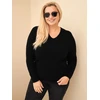 Moteriškas Plus Size megztinis su baby alpaka, juodos spalvos