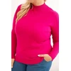 Moteriškas Plus Size megztinis su golfu, fuksijos spalvos