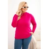 Moteriškas Plus Size megztinis su golfu, fuksijos spalvos
