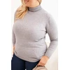 Moteriškas Plus Size megztinis su golfu, pilkas