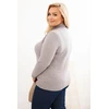 Moteriškas Plus Size megztinis su golfu, pilkas