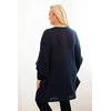 Moteriškas Plus Size megztinis su moheriu, tamsiai mėlynas