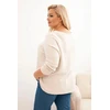 Moteriškas Plus Size megztinis su valtine iškirpte, smėlio spalvos