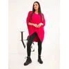 Moteriškas Plus Size megztinis V formos iškirpte, fuksijos spalvos