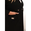 Moteriškas Plus Size paltas su apykakle, juodos spalvos