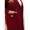 Moteriškas Plus Size paltas su apykakle, bordo spalvos