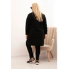 Moteriškas Plus Size paltas su apykakle, juodos spalvos