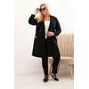 Moteriškas Plus Size paltas su apykakle, juodos spalvos