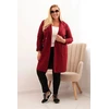 Moteriškas Plus Size paltas su apykakle, bordo spalvos