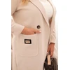 Moteriškas Plus Size paltas su apykakle, smėlio spalvos