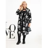 Moteriškas Plus Size paltas su atvartais, leopardo rašto, juodos spalvos