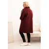 Moteriškas Plus Size paltas su dirbtinio avikailio pamušalu, bordo spalvos