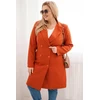 Moteriškas Plus Size paltas su dvieile užsegimu, rudos spalvos