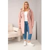 Moteriškas Plus Size paltas su gobtuvu, rožinės spalvos