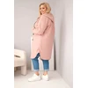 Moteriškas Plus Size paltas su gobtuvu, rožinės spalvos