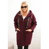 Moteriškas Plus Size paltas su gobtuvu ir kišenėmis, slyvų spalvos