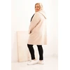 Moteriškas Plus Size paltas su gobtuvu ir kišenėmis, smėlio spalvos