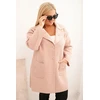 Moteriškas Plus Size paltas su vilna ir kišenėmis, rožinės spalvos
