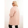 Moteriškas Plus Size paltas su vilna ir kišenėmis, rožinės spalvos