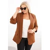 Moteriškas Plus Size švarkas be užsegimo, rudos spalvos