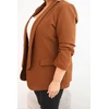 Moteriškas Plus Size švarkas be užsegimo, rudos spalvos