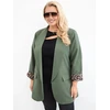Moteriškas Plus Size švarkas chaki spalvos