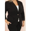 Moteriškas Plus Size švarkas, juodos spalvos