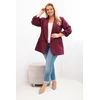 Moteriškas Plus Size švarkas, juodosios slyvos spalvos