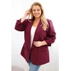 Moteriškas Plus Size švarkas, juodosios slyvos spalvos