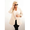 Moteriškas Plus Size švarkas oversize, smėlio spalvos