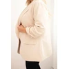 Moteriškas Plus Size švarkas oversize, smėlio spalvos