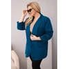 Moteriškas Plus Size švarkas oversize, tamsiai mėlynas