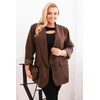 Moteriškas Plus Size švarkas, rudos spalvos