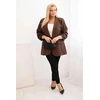 Moteriškas Plus Size švarkas, rudos spalvos