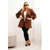 Moteriškas Plus Size švarkas, rudos spalvos