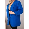 Moteriškas Plus Size švarkas, rugiagėlių mėlynos spalvos