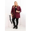 Moteriškas Plus Size švarkas su leopardo rašto pamušalu, violetinės spalvos