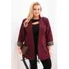 Moteriškas Plus Size švarkas su leopardo rašto pamušalu, violetinės spalvos