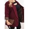Moteriškas Plus Size švarkas su leopardo rašto pamušalu, violetinės spalvos