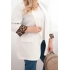 Moteriškas Plus Size švarkas su panterinės spalvos pamušalu, ekru