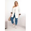 Moteriškas Plus Size švarkas su panterinės spalvos pamušalu, ekru