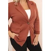 Moteriškas Plus Size švarkas su viskoze, oranžinės spalvos